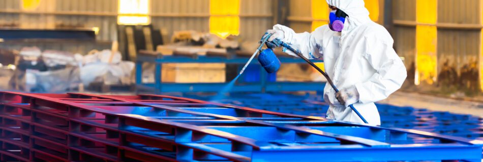 Airless,Spray,Painting,,Worker,Painting,On,Steel,Structure,Fabricated,Surface What are the Benefits of Liquid Painting in Manufacturing?